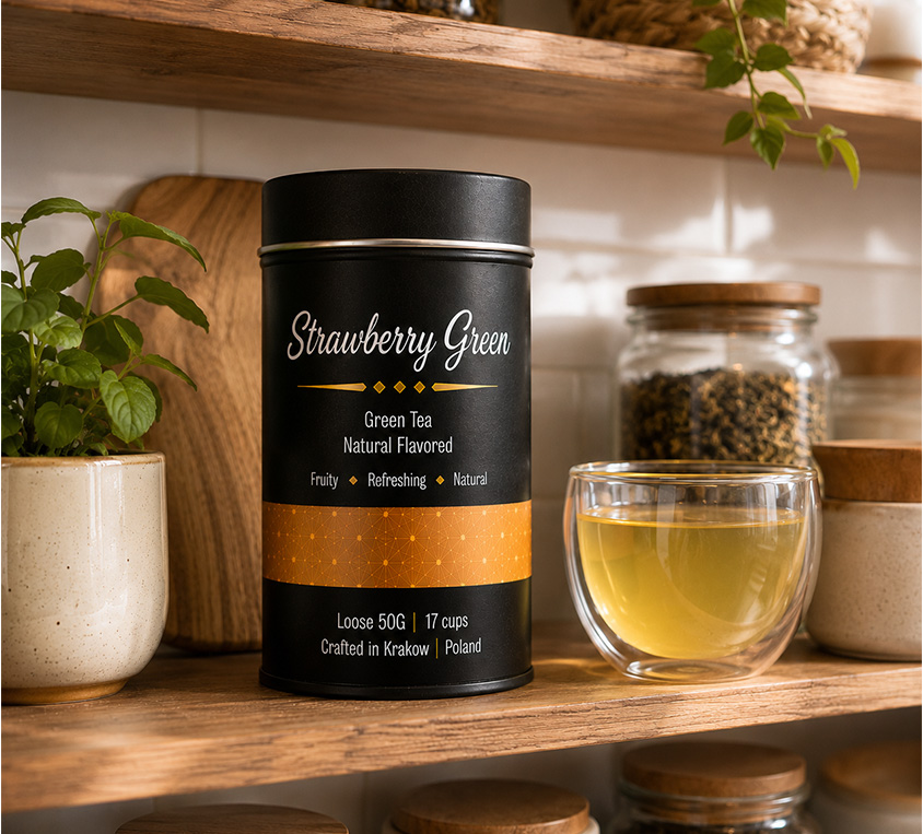Sencha Strawberry Leo Tea w różnych wariantach opakowań